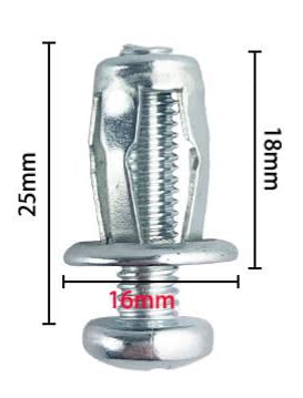 binifiMux 10-Pack M6x25mm Jack Nuts Petal Nuts Expansion Nut Thins Fixings Dowels with Screws Assembly for Hollow Wall Iron Skin Line Use in Thin Soft Wall