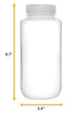 EISCO Reagent Bottle, 1000ml Wide Mouth with Screw Cap, Polypropylene, Translucent