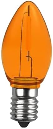loedis C7 Orange Clear LED Replacement Bulbs, 25 Pack E12 Candelabra Base Christmas