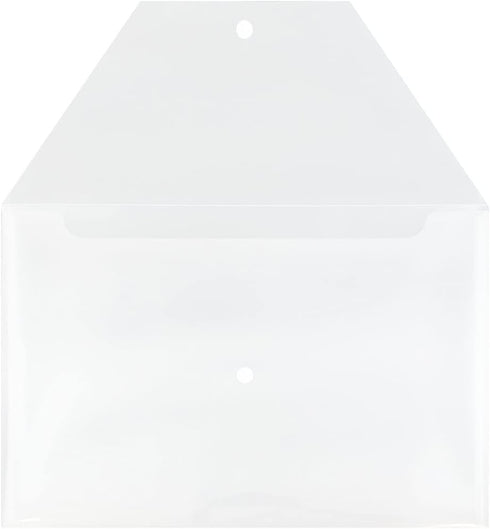 JAM PAPER Plastic Envelopes with Snap Closure - Legal Booklet - Clear - 12/Pack