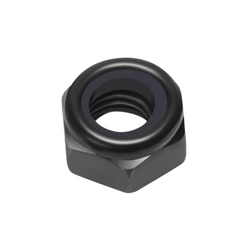 QXSKSLH 10Pcs M10 x 1.5mm Hex Lock Nuts Carbon Steel Nylon Insert Self-Locking
