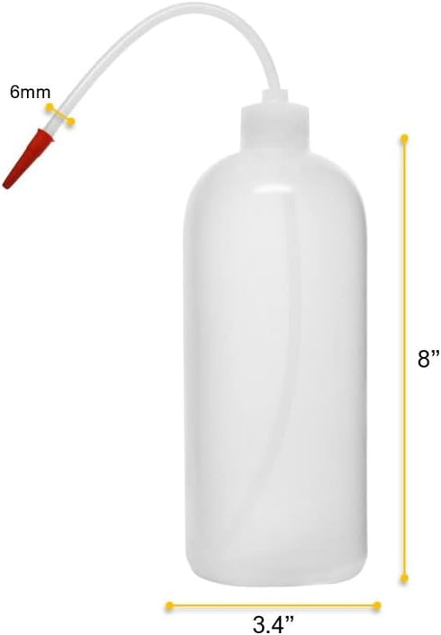 EISCO Wash Bottle, 1000ml Polyethylene, Translucent, Unbreakable with Flexible Delivery Tube