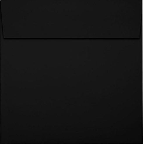 LUXPaper 5" x 5" Square Invitation Envelopes | Peel & Press | Midnight Black | 80lb. Text | 50 Qty