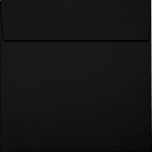 LUXPaper 5" x 5" Square Invitation Envelopes | Peel & Press | Midnight Black | 80lb. Text | 50 Qty