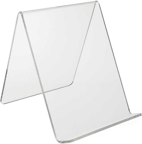 Deluxe 4.5 x 5 Inch Medium Clear Acrylic Book Easels, Premium Thick