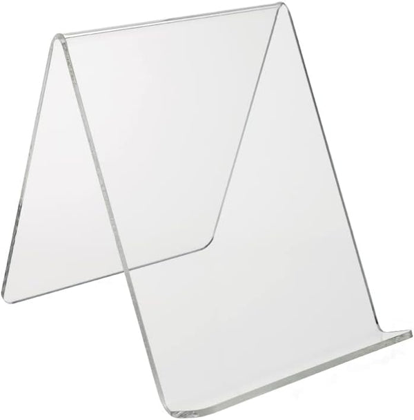 Deluxe 4.5 x 5 Inch Medium Clear Acrylic Book Easels, Premium Thick