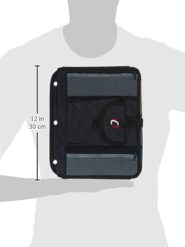 Case It Black 5-Tab Binder Accessory, 6 Pocket Expanding File, Fits Standard 3 Ring Letter Size Binder