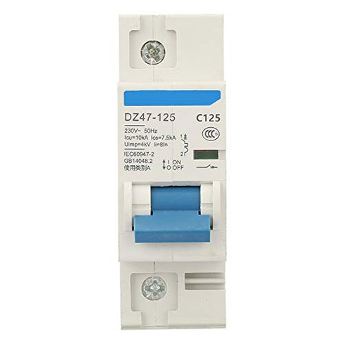 YWBL-WH Circuit Breaker DZ47-125 1P Current 30mA Leakage Air Switch, 0.1S 7.5KA (125A)