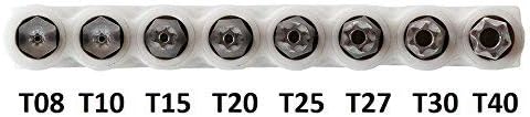 VEGA TORX Security Bit Set. Professional Grade 1" TORX Security Bit Set (T08, T10, T15, T20, T25, T27, T30, T40) 125TTXA by VEGA Industries