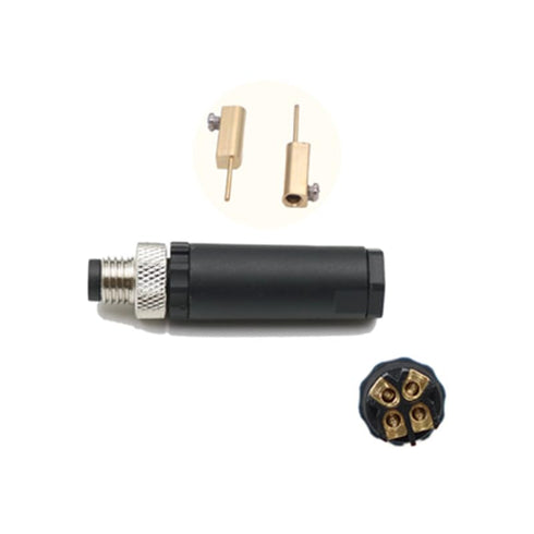 2Pcs M8 4 Pin Male Circular Connector, IP67 Waterproof Field Assembly Sensor A Code Adapter 60V 4A AC/DC