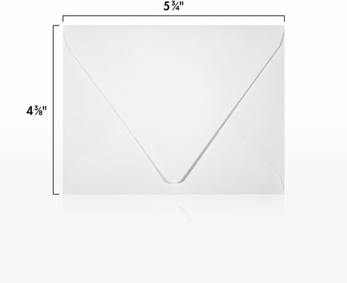 LUXPaper A2 Contour Flap Invitation Envelopes | White | 4 3/8" x 5 3/4" | 80lb. Text | 100% Recycled | 50 Qty