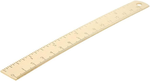 Utoolmart 15cm / 5.9-inch Brass Straight Ruler, Double-Sided Scale Measuring Tool for Engineering and Drawing