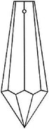 Crystal Asfour 1 4-Inches, 5 30% 5 Crystal Piece - Side Holes - Clear Lead Crystal Chandelier Bobeche with Gold Pin