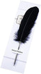 OPENDGO Feather Quill Ballpoint Pen - Natural Goods Feather Pen with Refined Plated Rod for School Writing