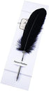 OPENDGO Feather Quill Ballpoint Pen - Natural Goods Feather Pen with Refined Plated Rod for School Writing