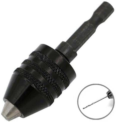 Zhuluck 1/4 Inch (0.3-6.5mm) Black Hex Shank Keyless Drill Chuck Quick Change Adapter Converter Power Drill Parts