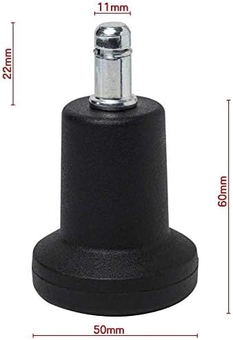 Huanyuedouer 5PCS 2.5" High Profile Bell Glides Replacement Office Desk Chair or Stool Swivel Caster Wheels to Fixed