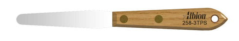 Albion Engineering Company 258-3TPS Classic Tapered Spatula, Stainless Steel, Hardwood Handle, 3/8" Wide Tapered Tip x 3" Long Blade, 258-8S