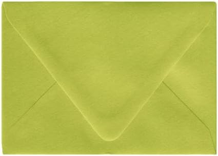 Sour Apple Green A1 Euro Flap Envelopes, 3 5/8 x 5 1/8 inches, Set of 10, Made from Pop-Tone Paper by Generic