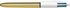 Bic 4 Colours Shine Ballpoint Pens, Medium Point (1.0 mm), Metallic Gold Barrel, Box of 12