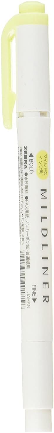 Zebra Mildliner Highlighter, Mild Yellow (WKT7-MY)