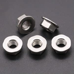 RoyceMart (20 M8-1.25 304 PCS) Hexagon Flange Nuts with Non-Serrated Flange Washer Head, Stainless Steel, Hex Drive