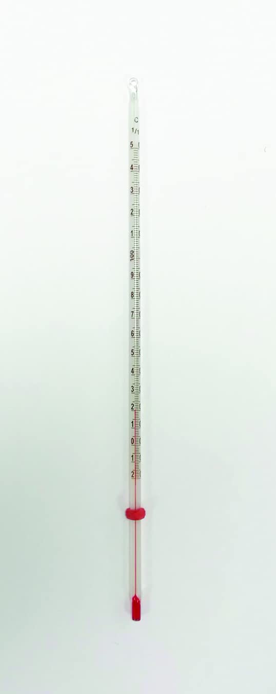 United Scientific Supplies THTC02, Red Spirit-Filled Thermometer, 12" Length, Total Immersion, -10 to 150C