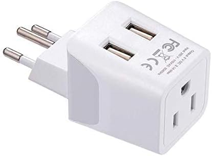 Ceptics Switzerland Travel Plug Set - with 2 USB + USA Socket Input - Type J and Type C- Ultra Compact - Safe Grounded Perfect for Cell Phones, Laptops, Camera Chargers