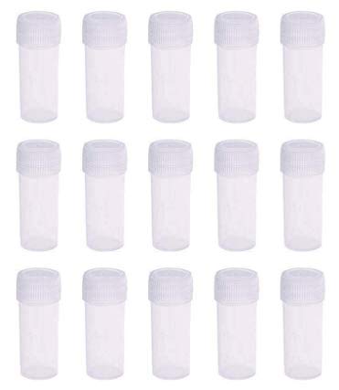 50PCS 5ML Plastic Sample Bottles with Lid - Small Vial Storage Container for Small Items