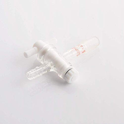 StonyLab Vacuum Flow Control Adapter with PTFE Stopcock, 14/20 Joint and Straight Hose Connection