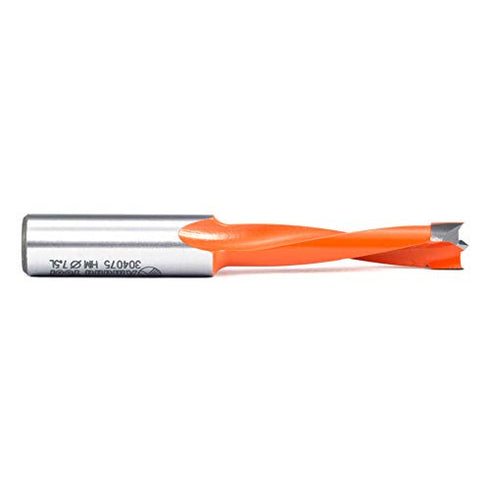 Amana Tool 304075 Carbide Tipped Brad Pt Boring Bit L/H 7.5mm Dia x 70mm Long x 10mm