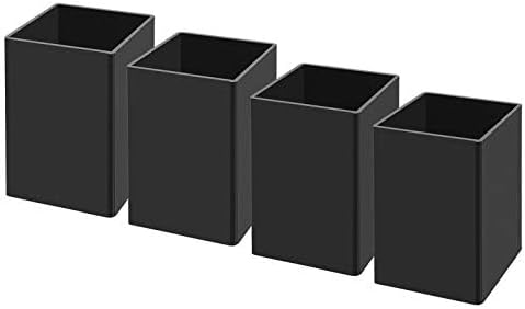 NIUBEE Black Acrylic Pen Holder 4 Pack, Desktop Pencil Cup Organizer for Office Desk Accessories