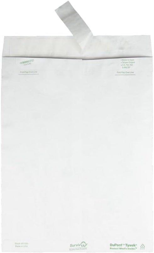 Quality Park Survivor Shipping Envelopes, 10" x 13", Strong DuPont Tyvek Material, Flap-Stik Peel and Seal Closure,
