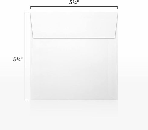 LUXPaper Square Invitation Envelopes, Peel & Press, 5 3/4" x 5 3/4", White Linen, 80lb, 50 Qty