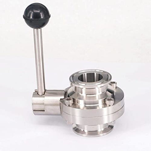 DIYNoLab 1-1/4" 32mm SS304 1.5" Stainless Steel Sanitary Tri Clamp Butterfly Valve Brew Beer Dairy Product