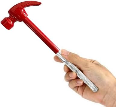 Brass Hammer with Screwdriver, 6 in 1 Small Multitool Camping Hammer Set with Phillips/Flat Head, RED