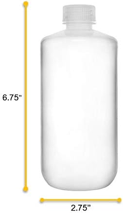 EISCO 6PK Reagent Bottles, 500ml Narrow Mouth with Screw Cap, Polypropylene for Labs