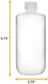 EISCO 6PK Reagent Bottles, 500ml Narrow Mouth with Screw Cap, Polypropylene for Labs