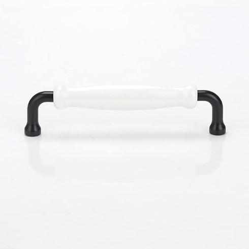 SHOUCAN Vintage Arched cabinets pulls Hardware Handle White Ceramics for Kitchen Bathroom Desk