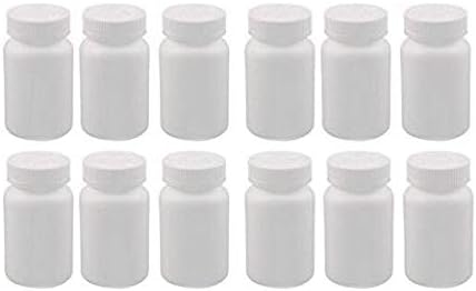 12 PCS 150 ML Plastic White Bottles, Empty Container with Screw Cap, Refillable Storage Holder for Different Items