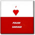 3dRose 12 Inch I Love Polish Sausage Ceramic Tile