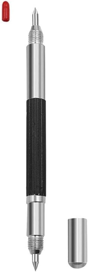Black Alloy Scribe Pen - Carbide Metal Glass Tile Cutting Marker Pencil for Metalworking, Woodworking Hand Tools