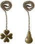 Ceiling Fan Pull Chain Set, 2 Pcs Bulb and Four-Leaf Pattern Pull Chain Extension, 12 Inch Ceiling Fan Chain Extender