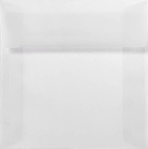 LUXPaper Square Invitation Envelopes | Peel & Press | 6" x 6" | Clear Translucent | 30lb. Text | 50 Qty
