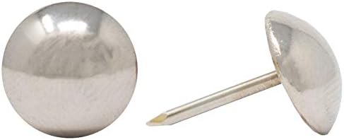Premium Upholstery Tacks, Decorative Nailhead Trim for Furniture, 100 Nickel 7/16-inch Diameter