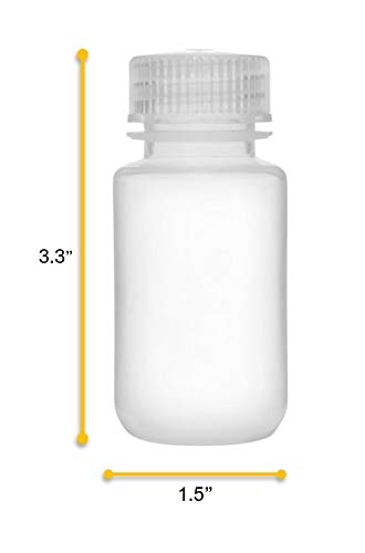 EISCO 60ml Reagent Bottle - Wide Mouth with Screw Cap - Polypropylene - Translucent