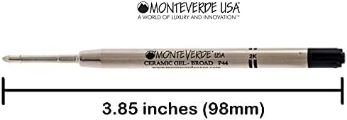 Monteverde Capless Gel Ballpoint Refill, Fits Parker Ballpoint Pens, Bold Point (Bulk Packed) (Black)