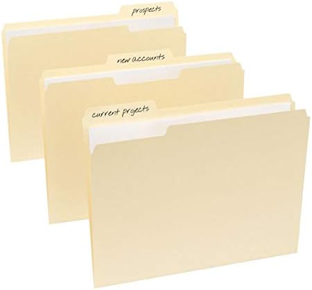 Office Depot File Folders, 1/3 Cut, Letter Size, 30% Recycled, Manila, Pack of 100