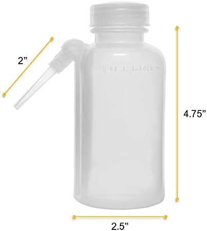 EISCO Wash Bottle, 250ml, Polyethylene, Translucent, Unbreakable, Screw Cap with Down Spout