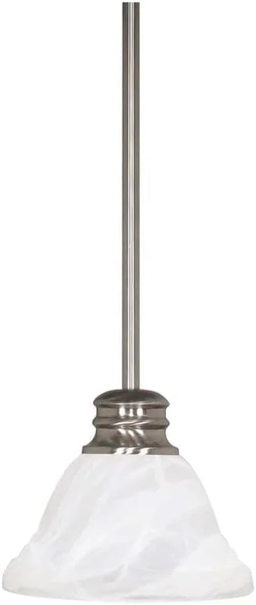 60/365 Nuvo Lighting Traditional One Light Mini Pendant from Empire Collection in Pwt, Nckl, B/S, Slvr. Finish
